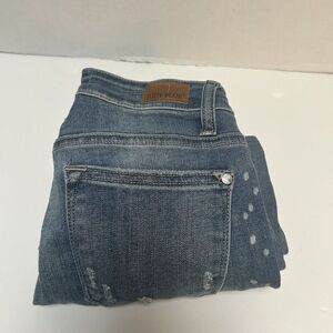 Judy Blue Relaxed Fit Distressed Bleach Splatter Denim Jeans Sz 3/26 Style #8273